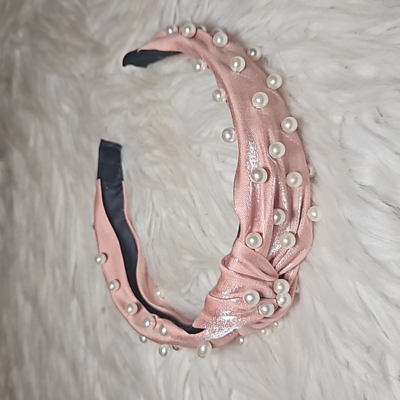 Boutique Accessories - Pearl Luxe Headbands | Soft Satin Glam - Rose Glow